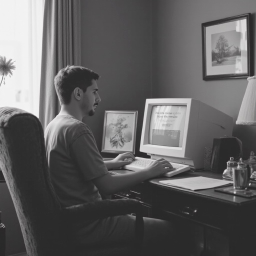 Aleksandar Tasevski sitting at a computer
